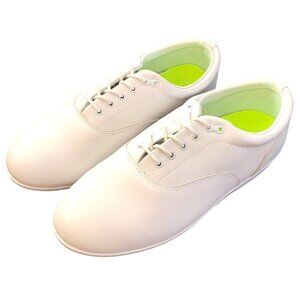 Drillmasters Marching Band Shoes M 12 W 14 Rolled Heel White Spat Notch C85F19